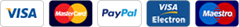 Payment method icons - Visa, Mastercard, Paypal, Visa Electron, Maestro